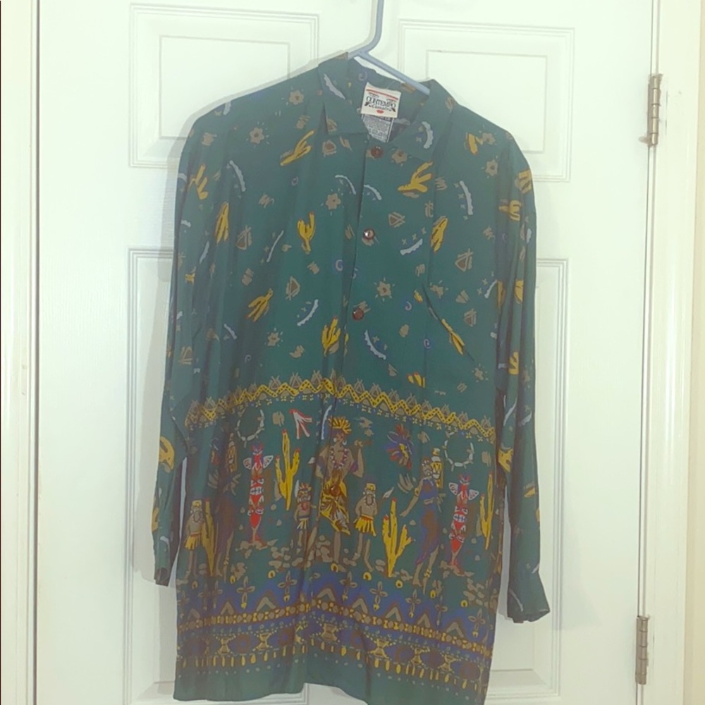 Contempo Casuals Native American motif shirt. L